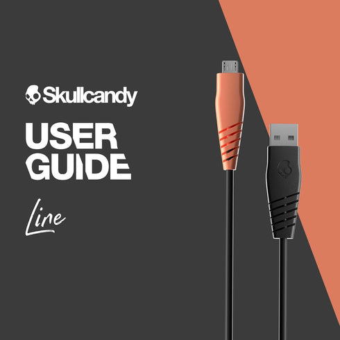Skullcandy Line USB Charger Cable, 12W USB A to Micro USB Charger Cable for Samsung/Android Phones, 4ft (Black/Orange)