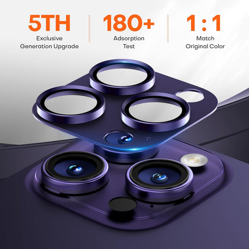 2 Pack Camera Lens Protector for iPhone 15 Pro Max/iPhone 15 Pro/iPhone 14 Pro Max/iPhone 14 Pro, Aluminum Alloy