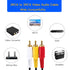 HTDYOO 3 3 Male-4.6 Feet/1PCS RCA Cable, AV Cable Gold Plated, Yellow/White/red connectors Male