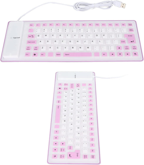 Silicone Foldable Flexible USB Wired Gaming Keyboard, 85 Keys, Waterproof, Dustproof, Roll-up Design for PC