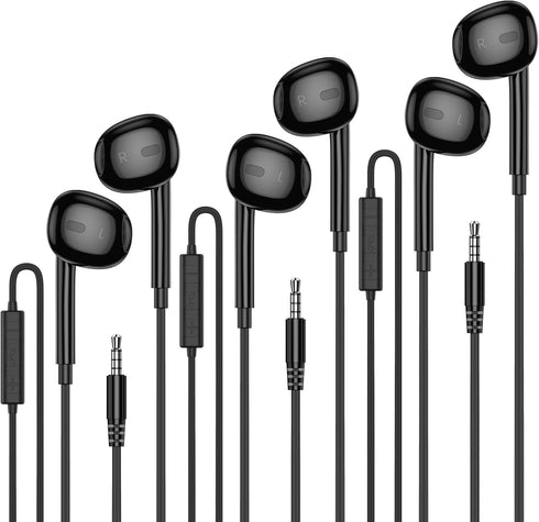 MOSWAG Wired Earbuds with Microphone, 3.5mm Jack In-Ear Headphones for Smartphones, Computers, Laptops, iPads