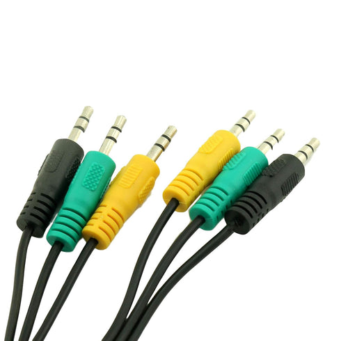 Replacement 3.5mm 1/8" TRS Stereo Mini Jack Color Coded Audio Cable for Logitech 5.1 Channel Speakers z-5500, z-5450,