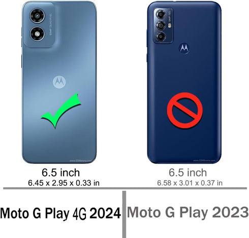 Clear Case for Moto G Play 2024 with 2pcs Screen Protector, Flexible TPU Shock-Absorption for Motorola