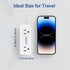 Waksmart PD20W -3 4 3 Flat Plug Power Strip Ft Flat Plug Extension Cord with AC Outlets Quick Charging USB Ports, Flat