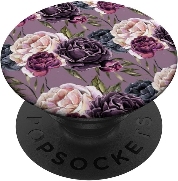 Vintage Purple Pink Flower Pattern Romantic Rose Botanical PopSockets Standard PopGrip
