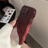 iPhone 13 Case, Simple Wave Design Wavy Frame Soft Silicone Aesthetic Phone Case, Wine Red