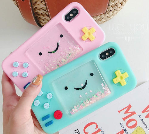 UnnFiko 3D Cartoon Game Case, Soft Rubber Protective Cover for iPhone XR, Creative Liquid Stars Design for Girls, Blue
