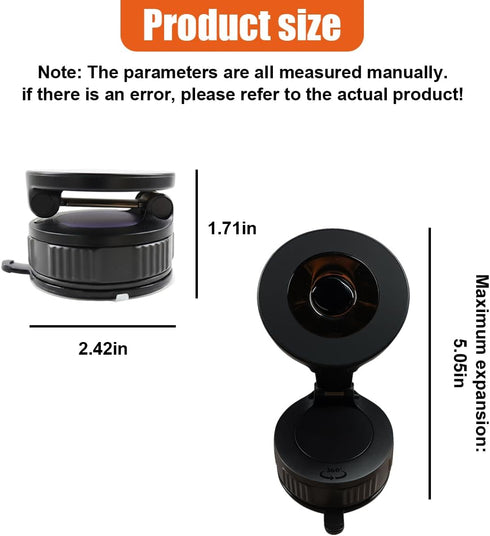 Deaelf 360 Car Magnetic Phone Holder, Foldable Auto Dashboard Phone Mount with Strong Magnet, Adjustable Car Vacuum