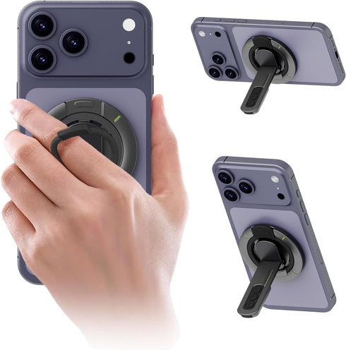 Jishane Magnetic Phone Grip with Silicone Finger Ring, Phone Ring Holder Stand, Magnetic