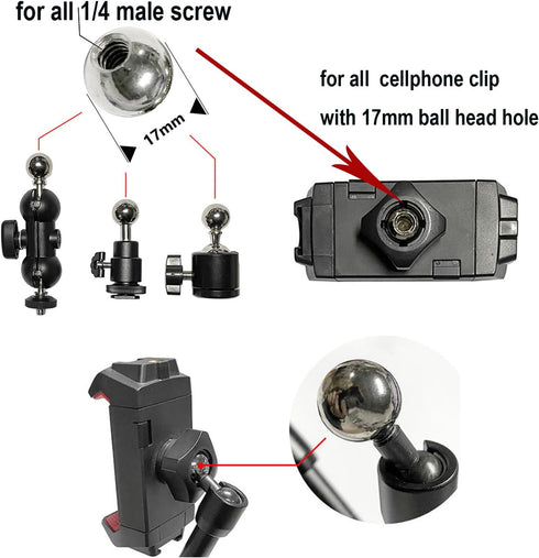 30Pack 1/4 3/8 Inch 1/4" Camera Tripod Screw Mount Kit to Adapter Threaded Converter Swivel Ball Head and Hot Shoe E
