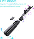 Ambertronix 40” Selfie Stick Tripod Quadrapod, Wireless Bluetooth Remote, Onboard Light, Compatible with iPhone &