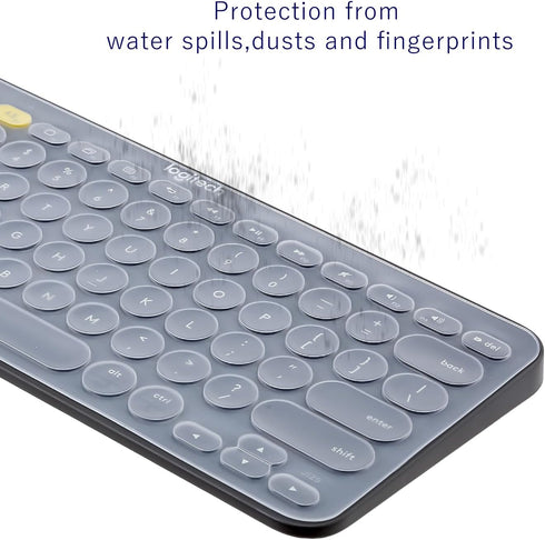 Keyboard Cover for Logitech K380 Multi-Device Bluetooth Keyboard, Transparent Silicone Protector Skin