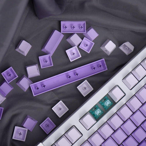 Gradient Purple Keycaps Set, 125 Keys Cherry Profile Dye Sub PBT for 60% 65% 95% Mechanical Keyboards