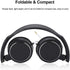 Portable Folding Headset, Wired Stereo Bass Over Head Heaphones, Noise Cancelling Soft Earmuff HiFi Music Headphone Support TF Card