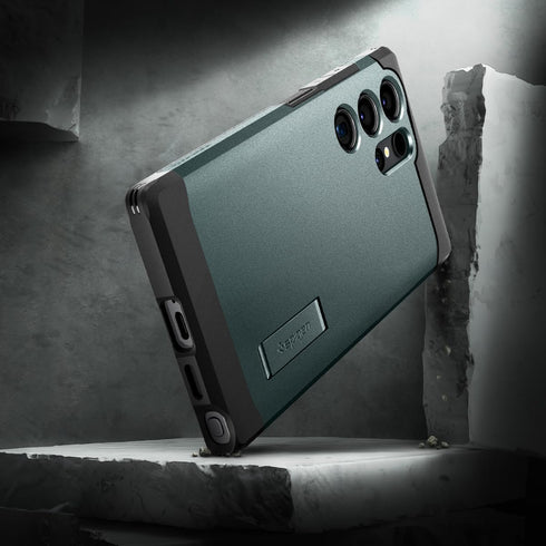 Spigen Tough Armor Samsung Galaxy S24 Ultra Case (2024), Kickstand, Military-Grade Protection, Abyss Green