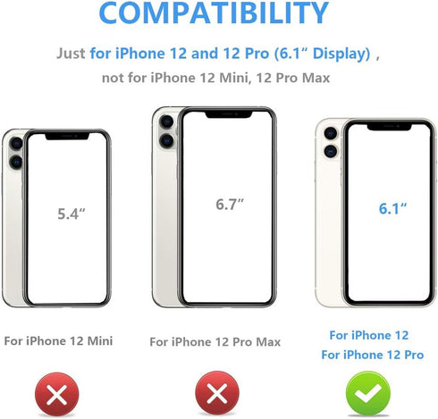 ONETOP Wallet Case for iPhone 12/12 Pro - PU Leather Kickstand Card Holder, Double Magnetic Clasp