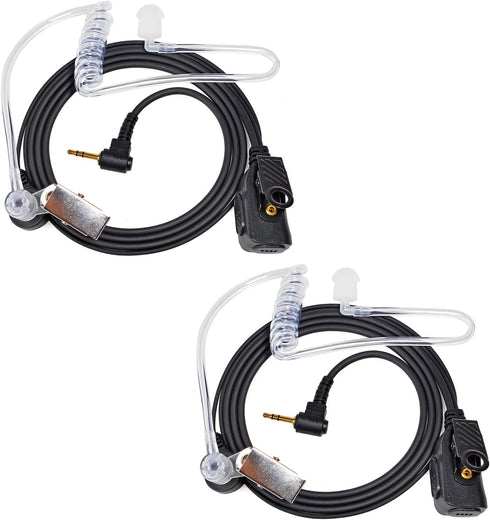 UAYESOK 2.5mm Walkie Talkie Earpiece with Mic PTT, 1-Pin Acoustic Tube Headset for Motorola Talkabout Radio (2 PACK)