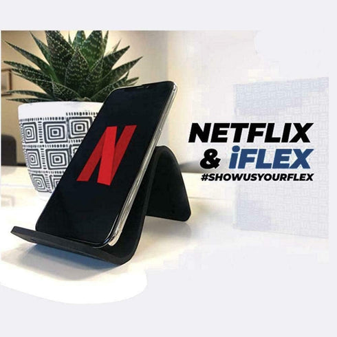 iFLEX Mini Flexible Phone Holder for Travel, Work and Home - Non-Slip Grip, Strong and Durable - Black