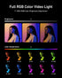TELESIN 95 Magnetic RGB Video Light | Cold Shoe Mount for DSLR Camera Light Photography Attachment | CRI & with Soft