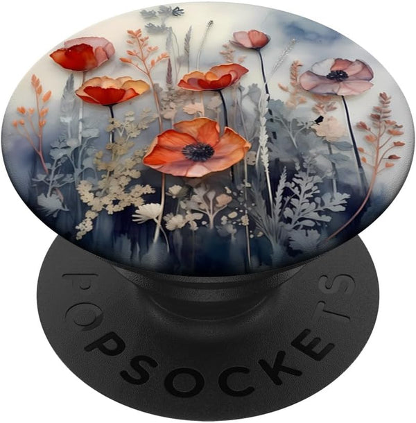 Poppy Flowers Bouquet in Resin Optic, A Flower PopSockets Standard PopGrip
