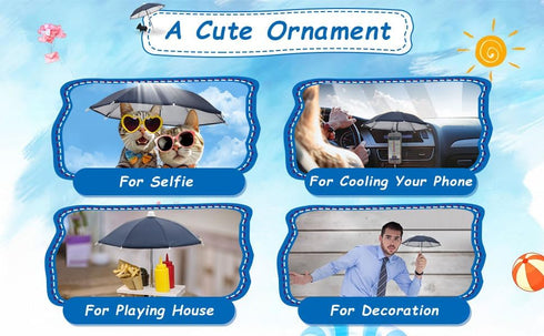 Phone Umbrella for Sun Shade, Suction Cup Stand, Outdoor Anti-Glare Cell Phone Holder, Car Navigation Sun Shade Umbrella