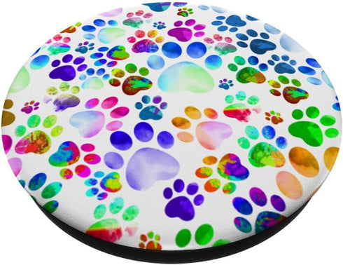 colorful dog paws as print PopSockets Standard PopGrip