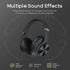 DOQAUS Bluetooth Headphones Over Ear, 90 Hours Playtime Wireless Headphones with Noise Isolating HiFi Stereo, Black