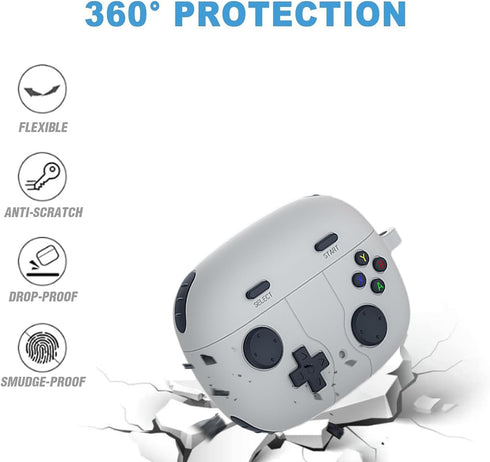 Silicone Case Compatible with JBL Vibe 200TWS/Vibe Beam, Cute Game Soft Protective Cover with Keychain for Wireless