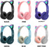 Kids Cat Ear Headphones, LED Light Up Bluetooth 5.0 Foldable Gaming Headset, Noise Cancelling Over Ear, Purple