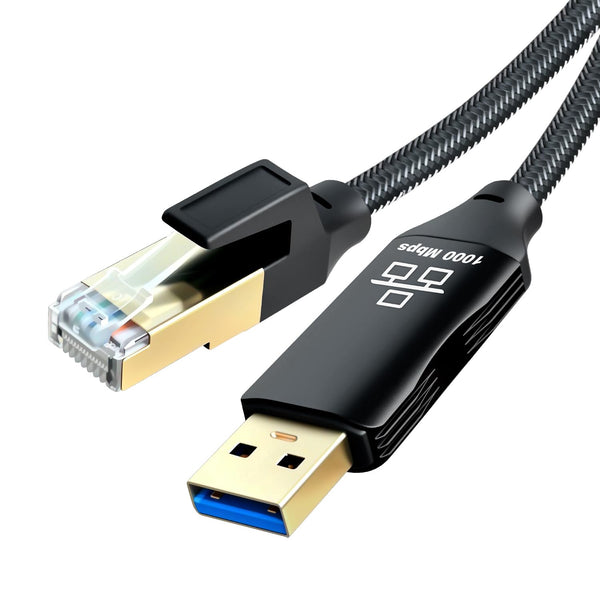 Jelly Tang USB to Ethernet Cable 40Ft,USB 3.0 Male to RJ45 Serial Adapter Directly