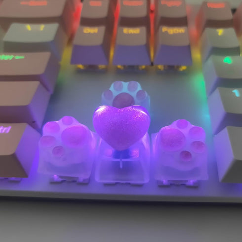 Personalized Cute Love Heart Keycap, Handmade OEM Profile DIY Custom Backlit Keycap for Mechanical Keyboard MX Switch