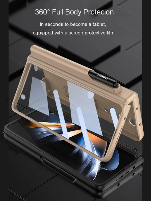 Compatible Case for Samsung Galaxy Z Fold 4 5G - 9H Screen Protector with Hinge Protection and Kickstand
