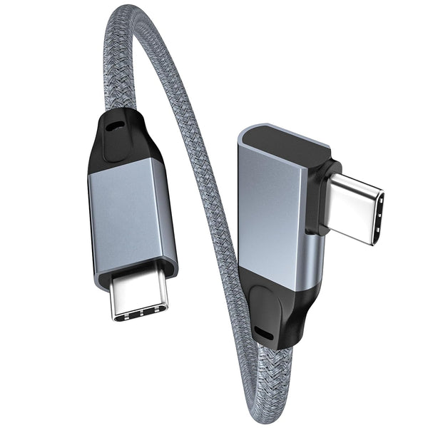 USB C Right Angle Cable 100W 0.5ft, 6 inch 4K Video USB C 3.2 Gen2x2 20Gbps Data Cable, Type C PD Fast Charge Cord for
