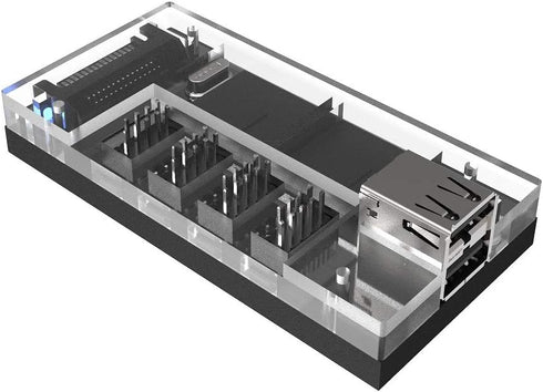 S08-303-IA Acrylic Internal USB 2.0 Hub with Magnetic Base, 5 USB 2.0 Ports Expansion