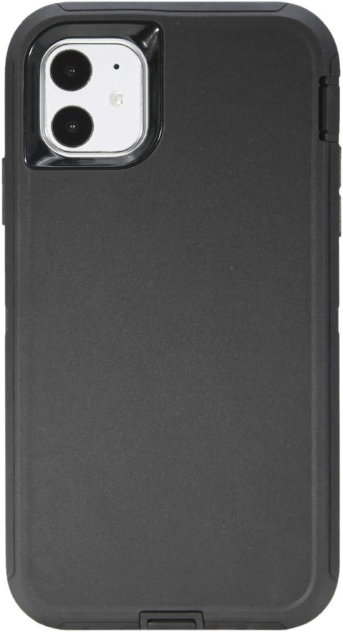 WallSkiN Case for iPhone 11 (6.1") Heavy Duty Military Grade Drop Protection Cover with Clip Stand – Black