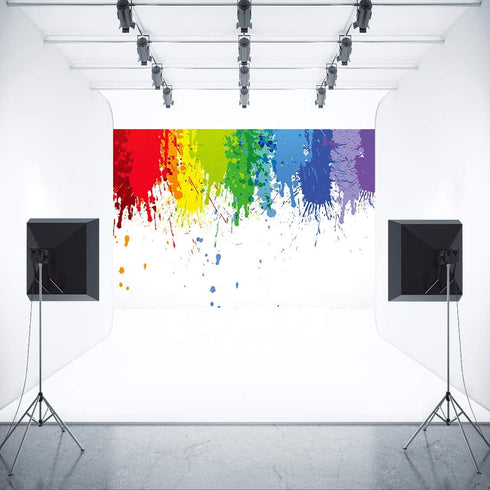 MEETSIOY Paint Splash Party Backdrop - Colorful Abstract Oil Painting Photography Background 5x3ft