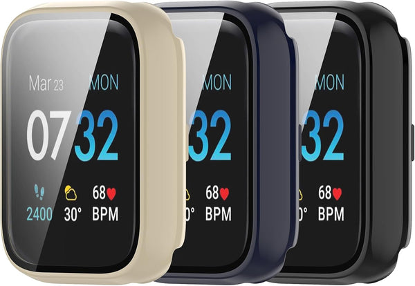 Screen Protector for iTouch Air 3 44mm Cases, Smartwatch Case Scratched Screen Protectors (Black+Navy Blue+Beige)