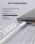 USB C to USB C Cable, 100W 6.8ft Soft Silicone Fast Charge for MacBook Pro 2022, iPad Pro, Samsung Galaxy