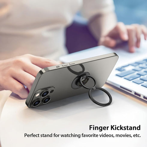 MonIdea Phone Grip, Phone Ring Holder Finger Kickstand, Foldable & Adjustable Double Metal Cell Phone Rings Gripper