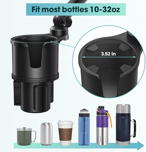Cup Holder Phone Mount for Car with Expandable Base, Universal Multi Cup Phone Holder for All Cellphones