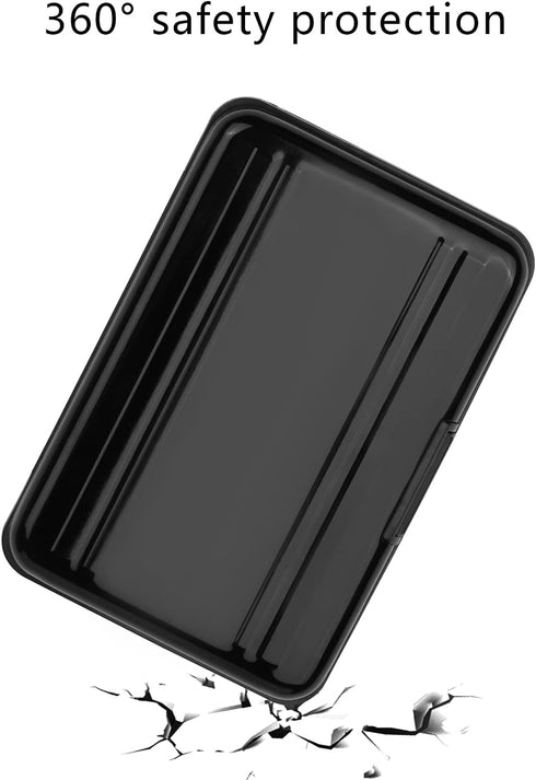 Aluminum Shock Resistant Memory Card Storage Box Holder for 8 SD SDHC MMC Micro SD TF Cards (Black)