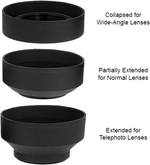 55mm Soft Rubber Lens Hood for Sony Alpha a7 Series with 28-70mm Lens