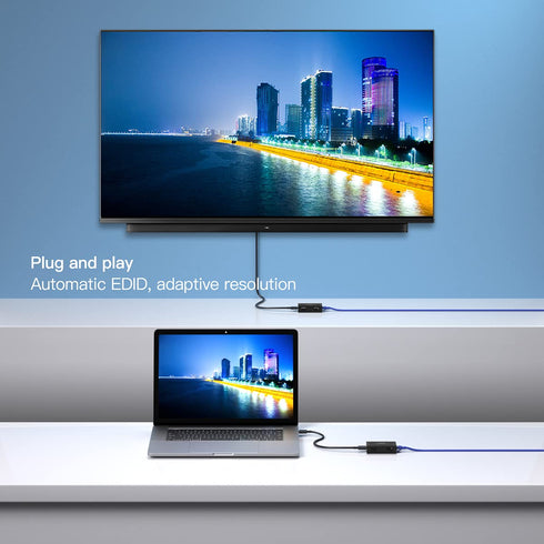 PWAY HDMI Extender 165ft Over Single Cat5e/6 Ethernet, Extend 1080P@60Hz Video, Transmit Audio Video Synchronously