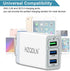 Fast Wall Charger QC 3.0 USB Quick Charge, 3 Ports Tablet iPad Phone Charger Adapter, Travel Plug