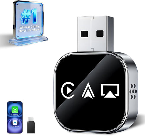 VOOYVEX Wireless Carplay Adapter Screen Mirroring Adapter for Car Mirror Phone to Car