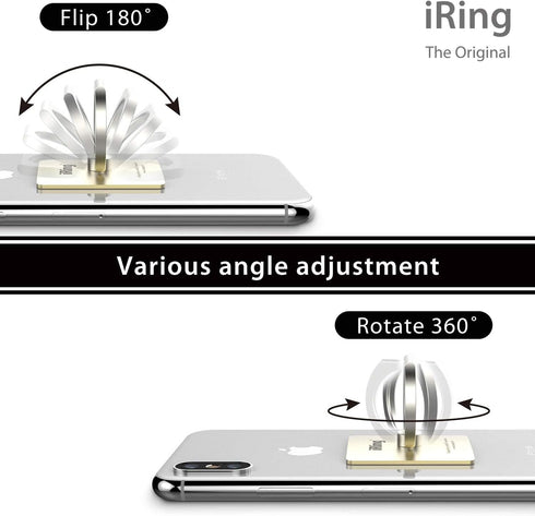 iRing Link, Made in Korea, Wireless Charging Friendly Phone Holder - Cell Phone Ring Grip Compatible with iPhone, Galaxy