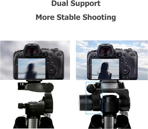 LINKCOOL 67 Inch Lightweight DSLR Tripod Camera Stand for Canon Nikon Sony, Detachable 3 Way Pan Head, Remote & Phone