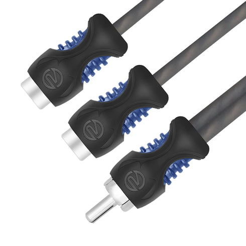 A1M2F 99.99% 1 2 1ft 2 Pack RECOIL Oxygen Free Copper Male to Female RCA Y Adapter Car Audio Splitter Connectors