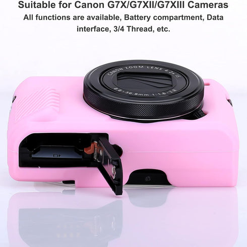 Pocoukate Silicone Camera Body Case for Canon G7X/G7X Mark II/Mark III with Optical Screen Protector