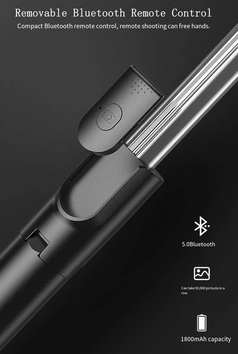 PINHEN Tripod,3 1 360 Selfie Stick in Extendable Rotation Tripod Stand with Detachable Wireless Remote, Portable Mobile